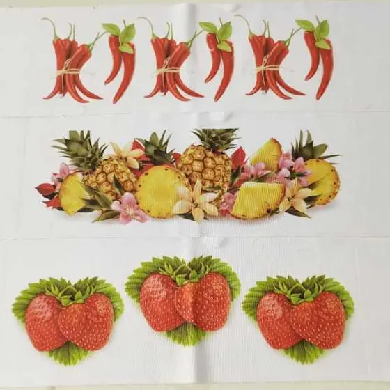 Barrinhas com estampa de FRUTAS para pano de prato