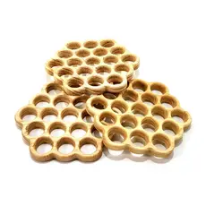 Kit 3 Descansos de Panela P em Pinus Vazado – Apoio Decorativo para Mesa ou Cozinha