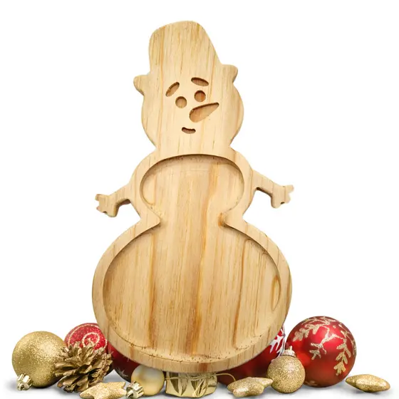 Petisqueira Boneco de Neve em Pinus – Decoração Natalina Criativa e Servir Doces