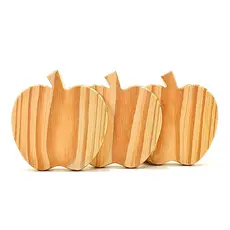 Kit 3 Maçãs em Madeira Pinus P – Descanso de Panela, Copo ou Decor Rústica para Cozinha