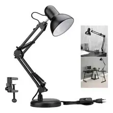 Luminária De Mesa Articulada Abajur Base E Garra