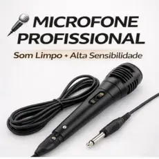 Microfone Karaokê Dinâmico com Cabo de 2.5 Metros