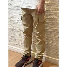 Calça Sarja Cargo Juvenil Infantil Masculina com Elástico - Estilo e Conforto para Todas as Ocasiões