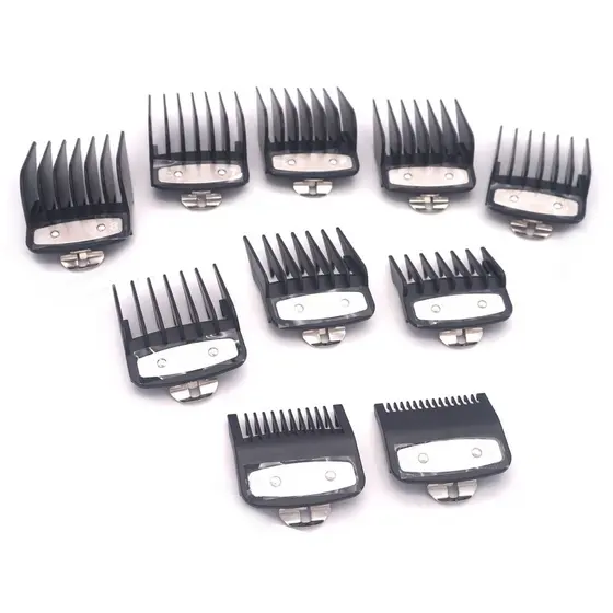 Kit 10 Pentes Especiais Degrade Com Clip Trava De Metal. Para Maquina Wahl