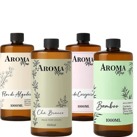 Água Perfumada 1000ml p/ Lençóis, Roupas e Tecidos + Borrifador Aroma Max