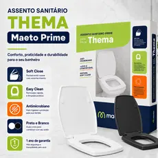 Assento Sanitário Tampa de Vaso Thema Soft Close Amortecedor Fácil Limpeza Deca Celite Incepa 6LPF 1.6GPF