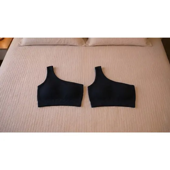 Kit 2 Tops Fitness Femininos Um Ombro Só Zero Transparência