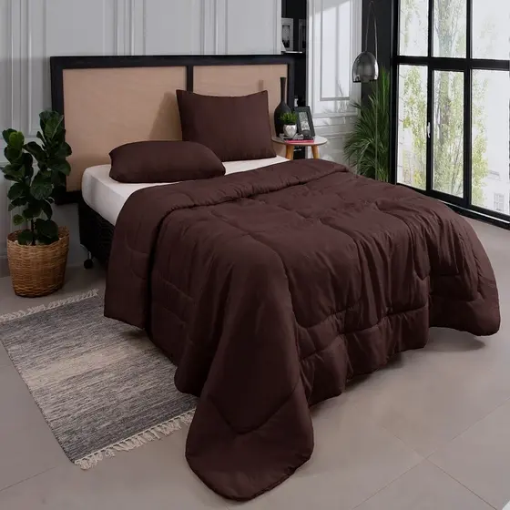 Edredom Casal Queen Premium 3 Peças – Kit Completo com Fronhas e Cobre Leito
