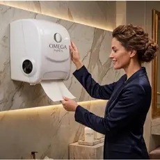 Toalha de Papel Omega Luxury em Bobina Auto Corte 100% Celulose Super Oferta Casa Bar Restaurante