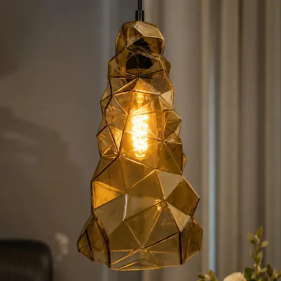 Luminária Pendente de Vidro Moderna Bivolt E27 – Pendente Decorativo para Sala, Cozinha e Quarto