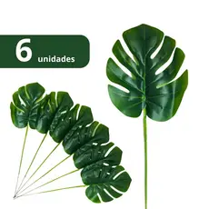 KIT 6 Folha Artificial Verde Planta Costela de Adão, Folhas Artificiais Para Decoração, Folha Artificial Decoração