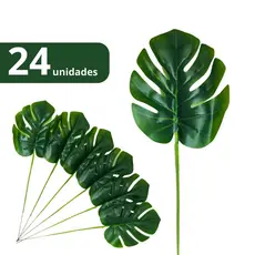 KIT 24 Folha Artificial Verde Planta Costela de Adão, Folhas Artificiais Para Decoração, Folha Artificial Decoração