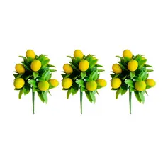 Kit Buquês Com Limões Sicilianos Artificiais Realistas Amarelo