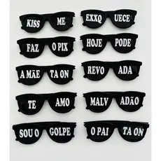 Kit 10 Óculos Festa Frase Fume Festa Casamento Carnaval Várias cores
