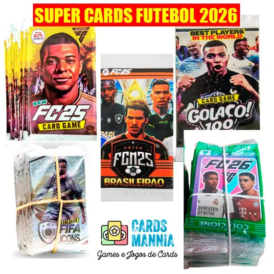 Kit 40 Cards Sortidos Futebol - Fifa 26 + Brasileirão + Fifa Icons + Top Mundial
