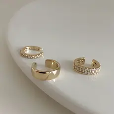 3 Pçs/Set Moda Delicados Zircon Bonito Clipe Brincos Feminino Fivela De Chinelo Sem Piercings Falso Cartilagem