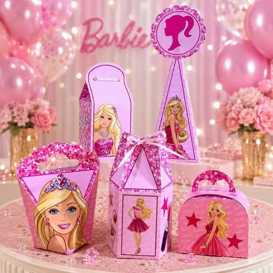 Kit Caixinhas Personalizadas para festas de aniversário, lembrancinhas BARBIE