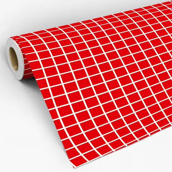 Papel de Parede Adesivo Pastilhas Azulejo Para Cozinha e Banheiro Vermelho Adesivo Lavável