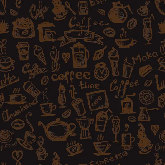Papel De Parede Lavável Casual Lavável Cantinho Do Café Fundo Preto Desenho Adesivo Rolo de 3 Metros