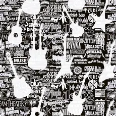 Papel De Parede Adesivo Guitarra Violão Rock Bandas Preto e Branco Adesivo Lavável - Pro Decor