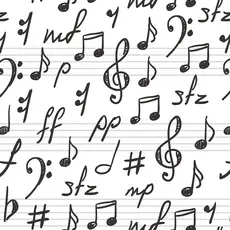 Papel De Parede Adesivo Musica Notas musicais Preto e Branco Adesivo Lavável - Pro Decor