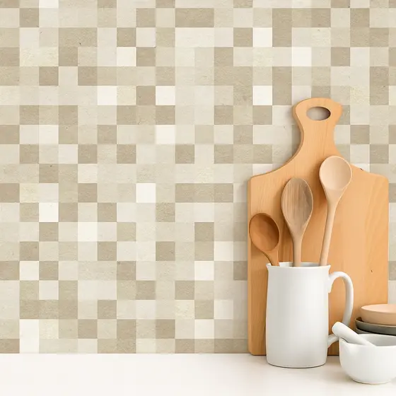 Papel de Parede Adesivo Lavável Pastilhas Azulejo Amarelo Creme Cozinha e banheiro Rolo de 3 Metros