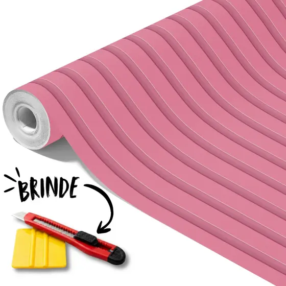 Papel de Parede Adesivo Madeira Ripado Rose Rosa Mais Vendido Rolo de 3 Metros Lavável