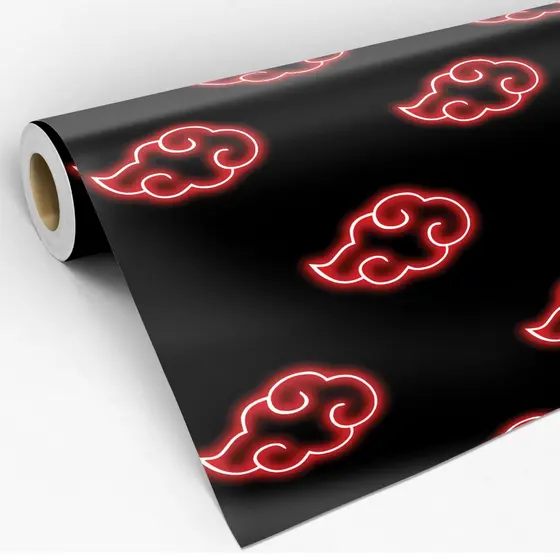 Papel de Parede Adesivo Anime Naruto Akatsuki Manga Infantil Geek Lavável Rolo de 3 Metros