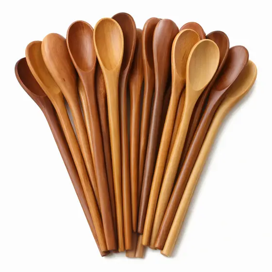 Kit 30 Colheres de Pau em Madeira | Utensílio de Cozinha Resistente e Durável Culinária Premium