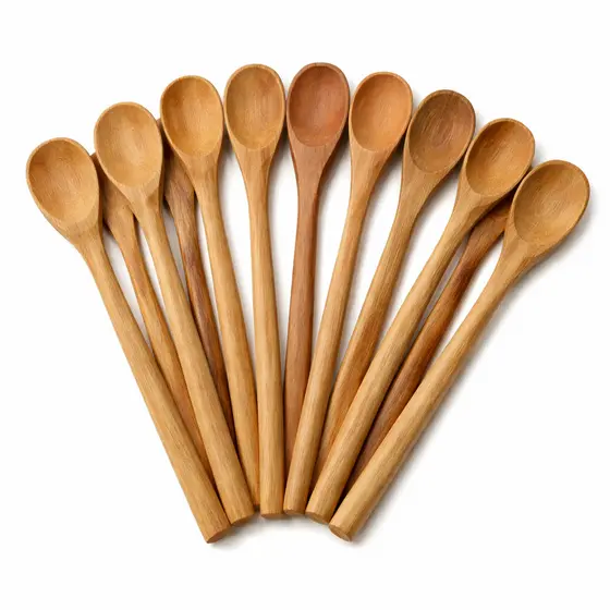 KIT Com 10 COLHER DE PAU 30 CM COLHER DE MADEIRA PARA COZINHA USO DOMÉSTICO PEGAR TEMPERO
