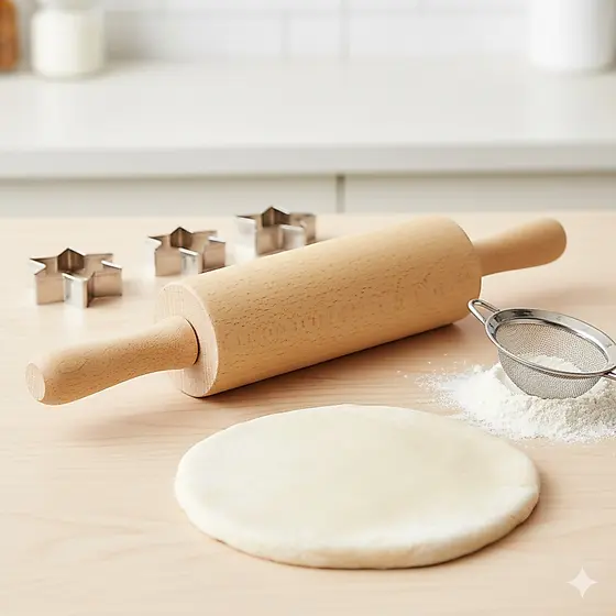 Rolo de Madeira para Abrir Massa Pizza e Pão | Utensílio de Cozinha para Panificação Premium