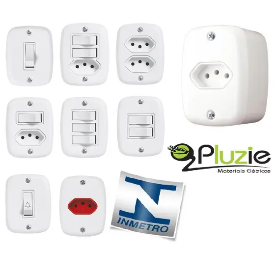 Tomada Interruptor Sobrepor com caixa externa Pluzie sistema X
