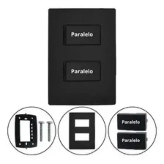 Tomada Interruptor 10A 20A Linha Ouro Preto Fosco Modular RADIAL Tomada Apagador Simples