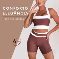 Conjunto Academia Conjunto Fitness Short e Top Ilumination 4Fit
