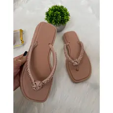 Chinelo feminino nó strass ELEGANTE CONFORT