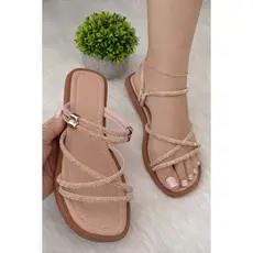 Sandalia feminina papete strass TIRAS LUXO LANÇAMENTO verão