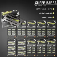 Kit Lâminas De Barbear Super Barba Black Alemã Corte Preciso