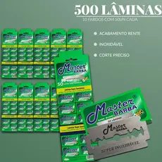 Cartelas Lâmina De Barbear Inox Master Barba Super Barba