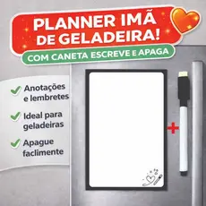 Imã de Geladeira Planner Semanal 28x20cm com Caneta Escreve e Apaga Magnético