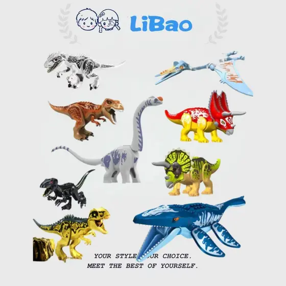 [Grande 28-32cm] Blocos de construção montando dinossauros/brinquedos educativos infantis/tiranossauro Rex modelo criati