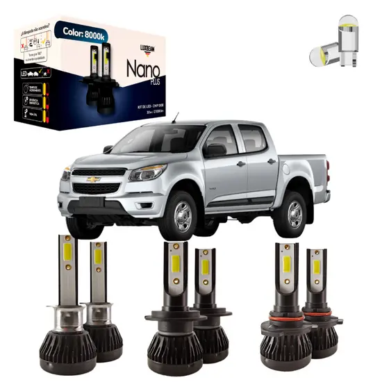 Kit Super Led Plus S10 2012 A 2016 30w 8000k Luxbeam Lâmpada Farol Alto Baixo Milha