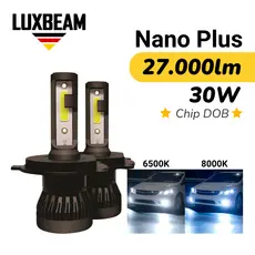 Par Super Led Nano Plus 8000k H1 H3 H4 H7 H11 H8 HB3 HB4 Lâmpada Luxbeam 6500k Branca Efeito Xenon