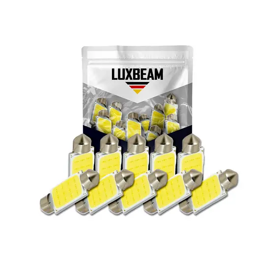 Kit 10 Lampada Torpedo 12v LED COB 16 31 36 39 41 Mm Atacado Branca