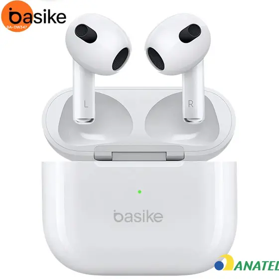 Fone De Ouvido Sem Fio Bluetooth Hifi Tws Basike 4ª Geração Cor Branco FON-9856