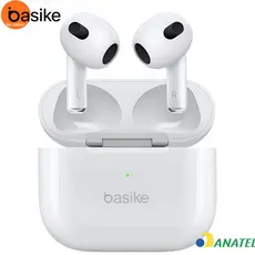Fone De Ouvido Sem Fio Bluetooth Hifi Tws Basike 4ª Geração Cor Branco FON-9856