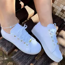 Tênis Feminino Casual Branco Sapato Sapatenis Confortável Leve Macio
