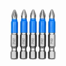 Kit Bits Ponteira Philips Ph2 Magnética Impacto Contém 6 Peças PH1-PH3-PZ1-PZ3 Chave PHILIPS