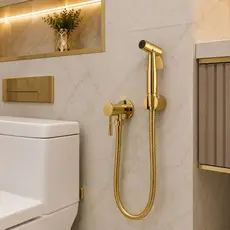 Ducha Higiênica Dourada Gold Kit Luxo Moderno E Resistente Mangueira 1,20CM