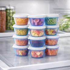 Conjunto 12 Potes Herméticos 130ml Organizador Geladeira Frutas e Lanches BPA Free Redondos