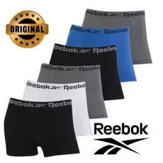 Kit 6 e 8 Cuecas Boxer Reebok Masculina Original Microfibra Sem Costura Box Confortável Lisa Adulto